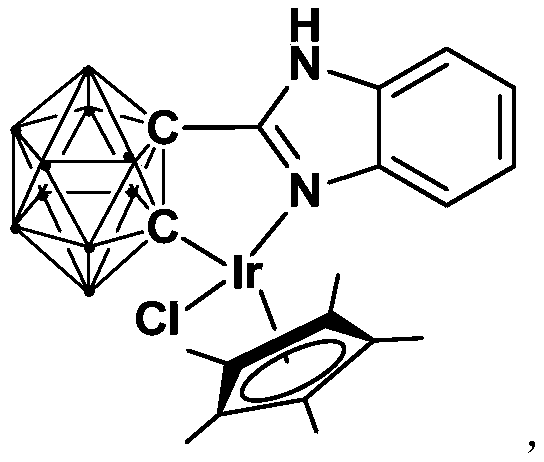 Iridium complex containing carbonboryl benzimidazole structure and preparation method and application thereof