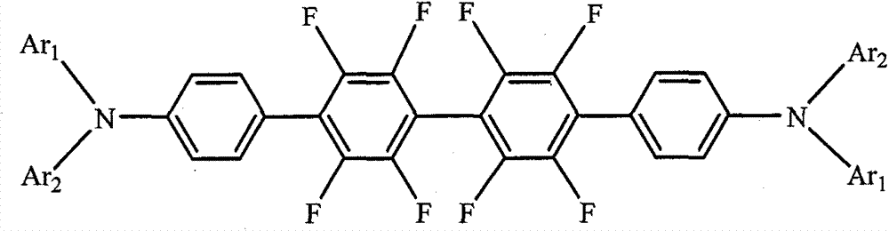 Triarylamine derivative with fluoro substituent and preparation method thereof