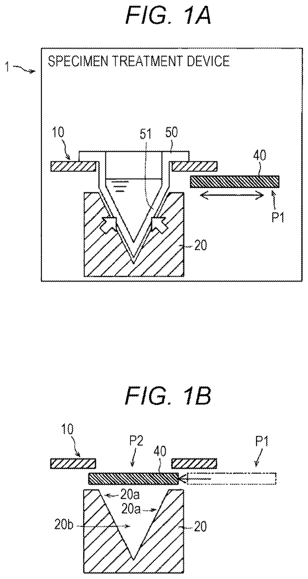 Specimen treatment device, measurement device, and measurement method