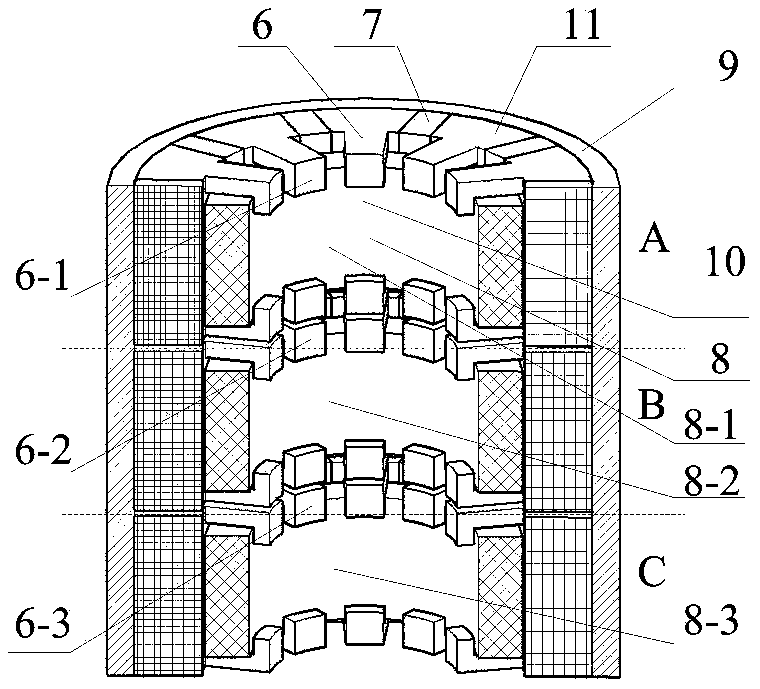 Stator permanent magnet type bipolar magnetic-aggregation type transverse flux permanent magnet synchronous motor