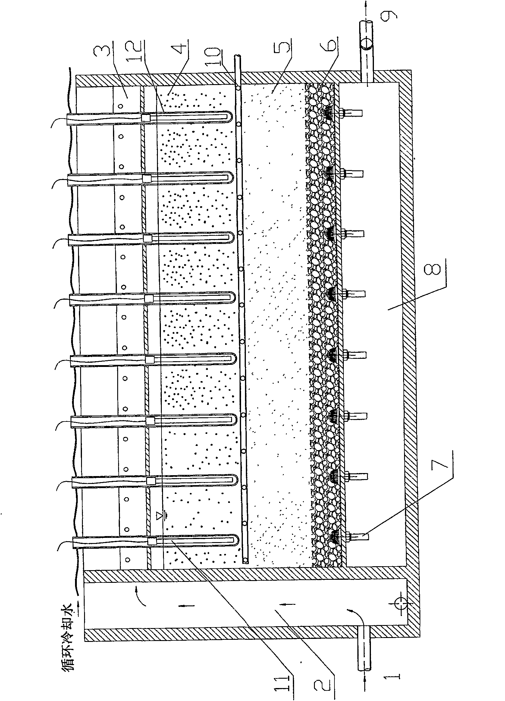 Photocatalysis aeration filter pool for water treatment