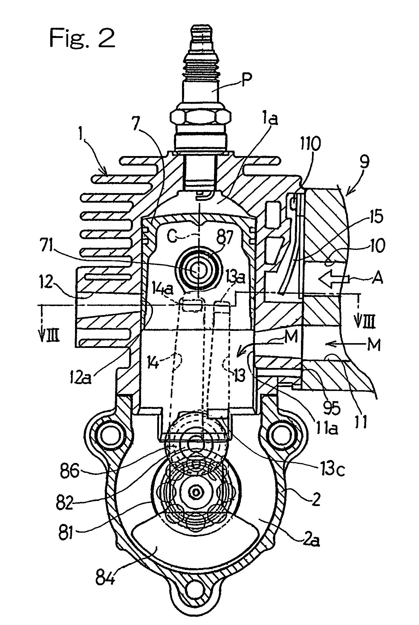 Two-cycle combustion engine with air scavenging system