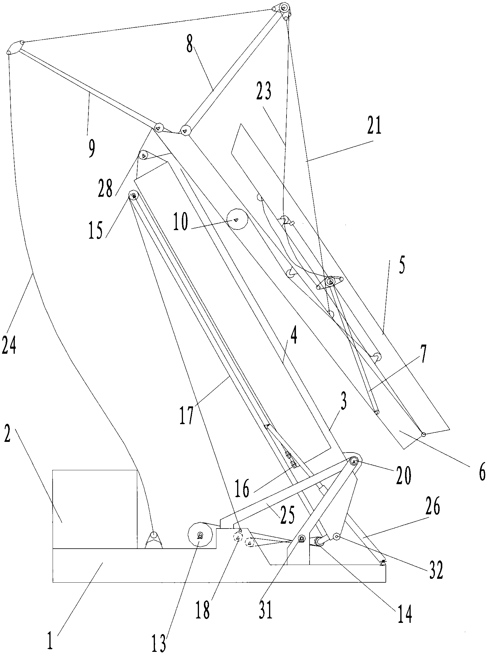 Foldable fast-loading tower crane