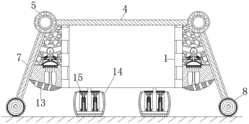 Auxiliary equipment capable of keeping bottom of distribution box dry and preventing moisture damage