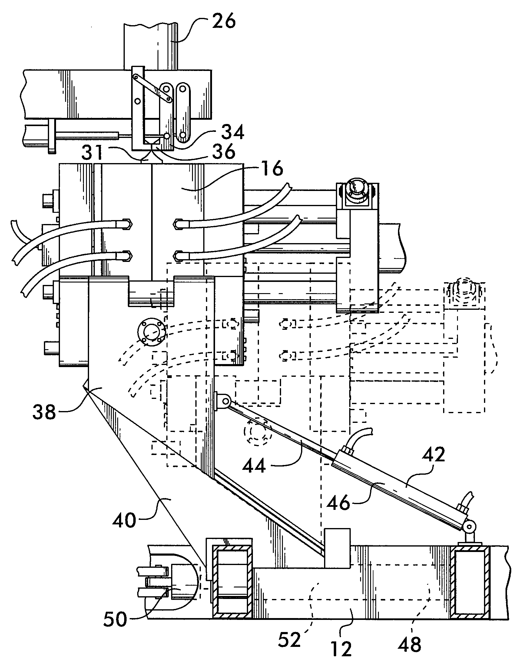 Blow molding machine and associated mechanisms