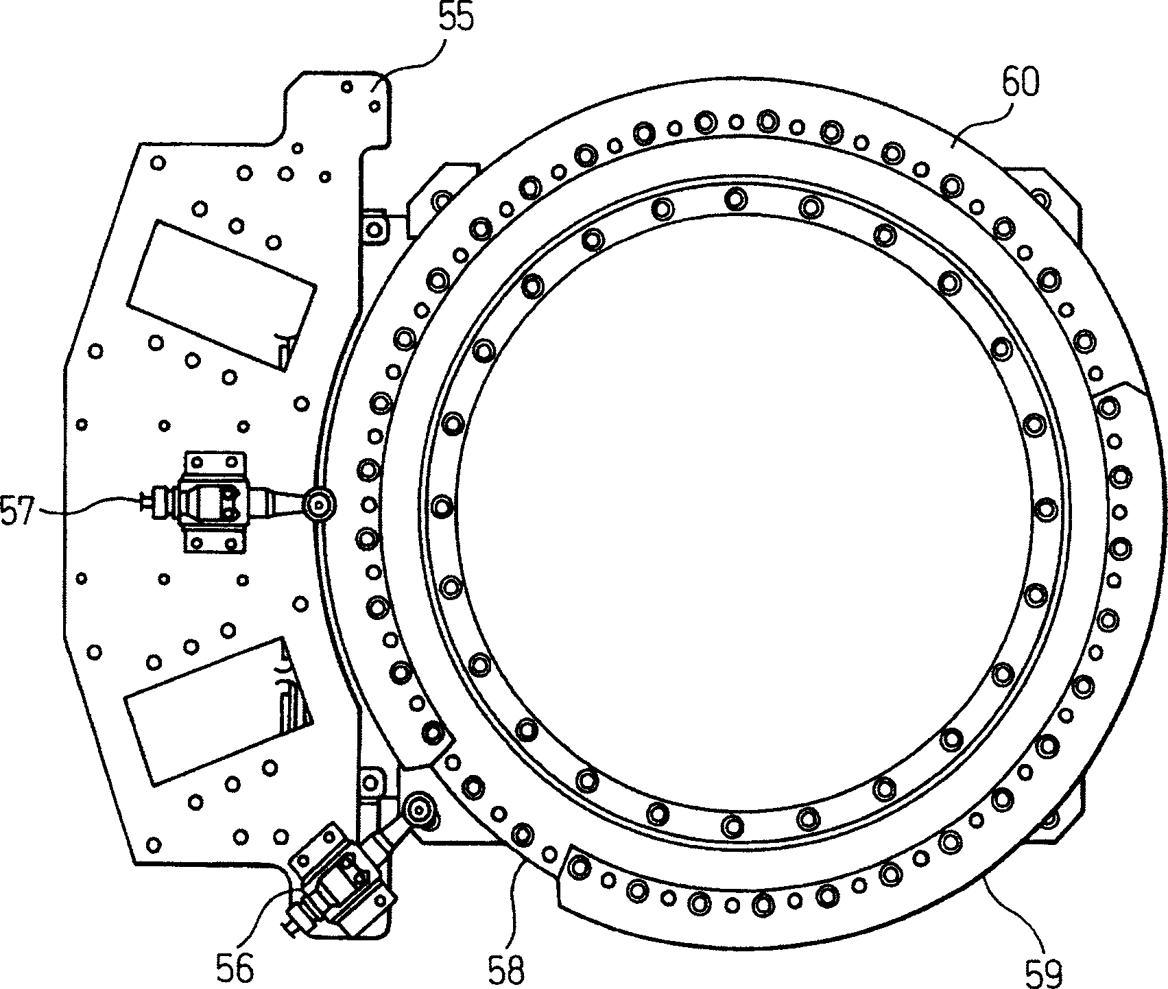 Robot knuckle actuating range limitation device for equipping movement area checking device