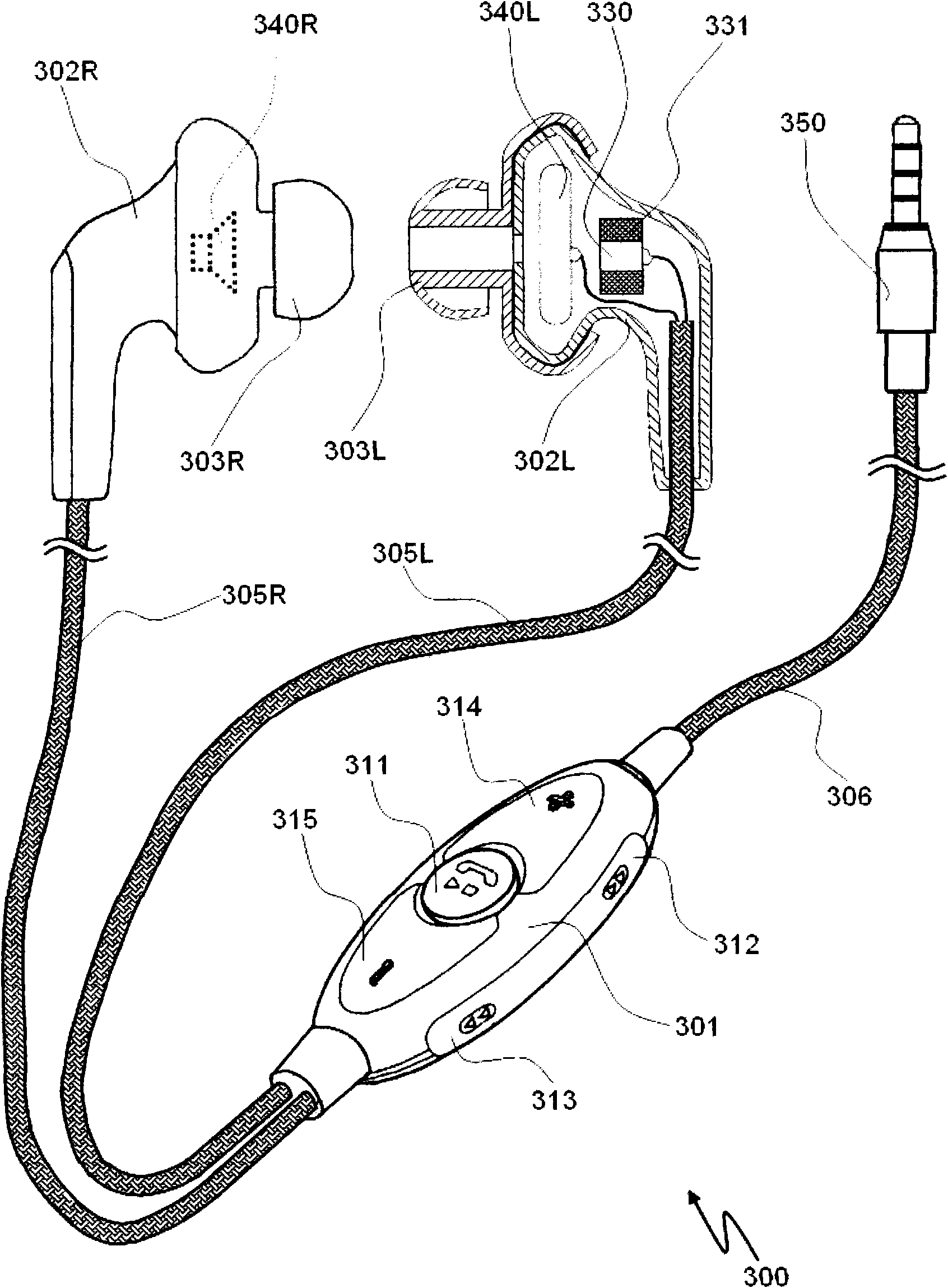 Earphone device of mobile phone