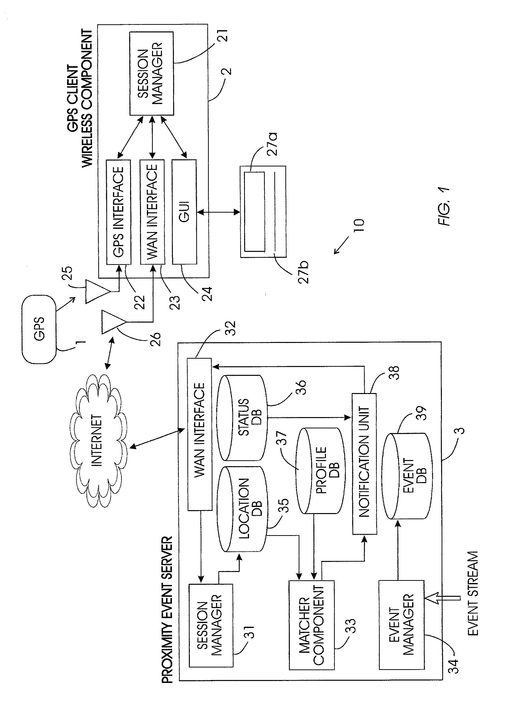 Wireless communication system and method to provide geo-spatial related event data