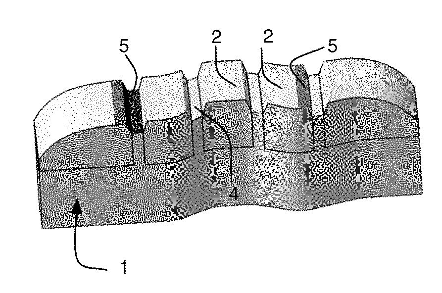 Textured die having blocks for manufacturing a textured mould for moulding and vulcanizing tires