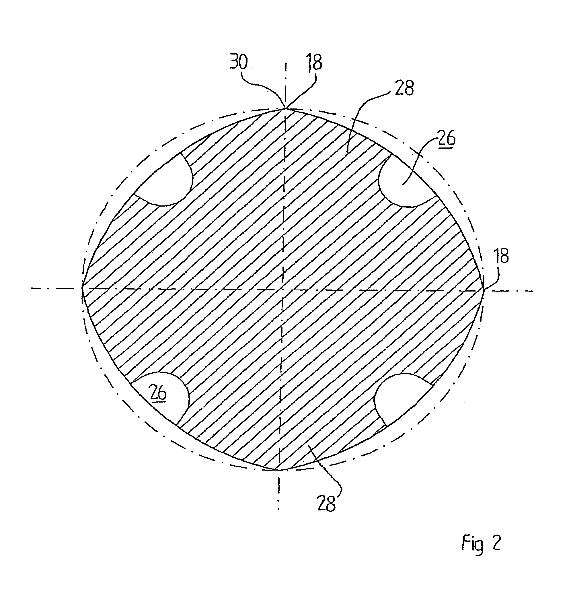 Thread forming tap with a non-circular cross-section and radially extending cutting edges