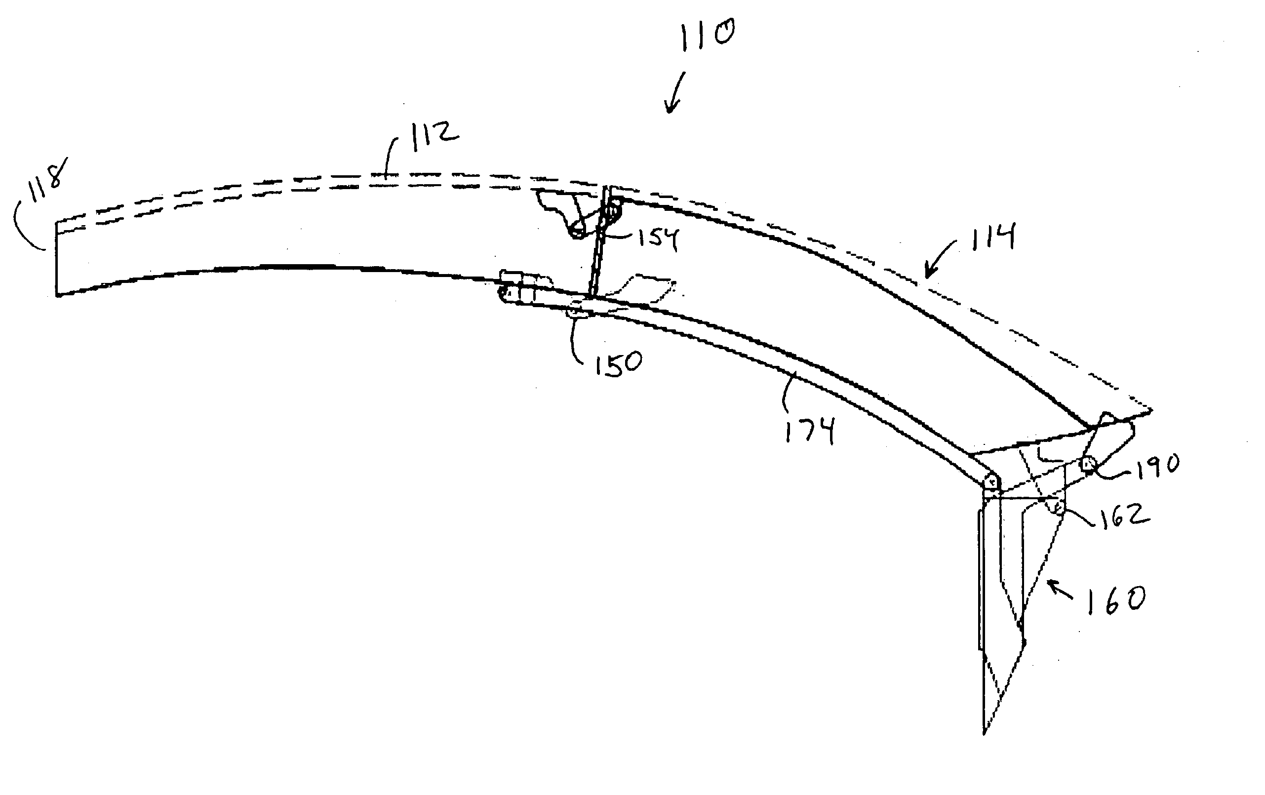 Folding hardtop with rear window articulation