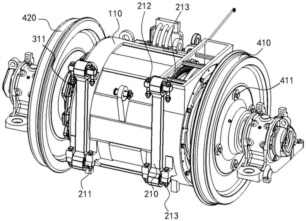 Wheel set driving system and rail vehicle