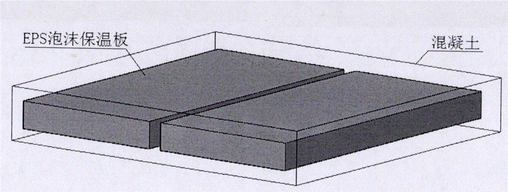 Anti-frost heaving canal lining plate containing thermal insulation material