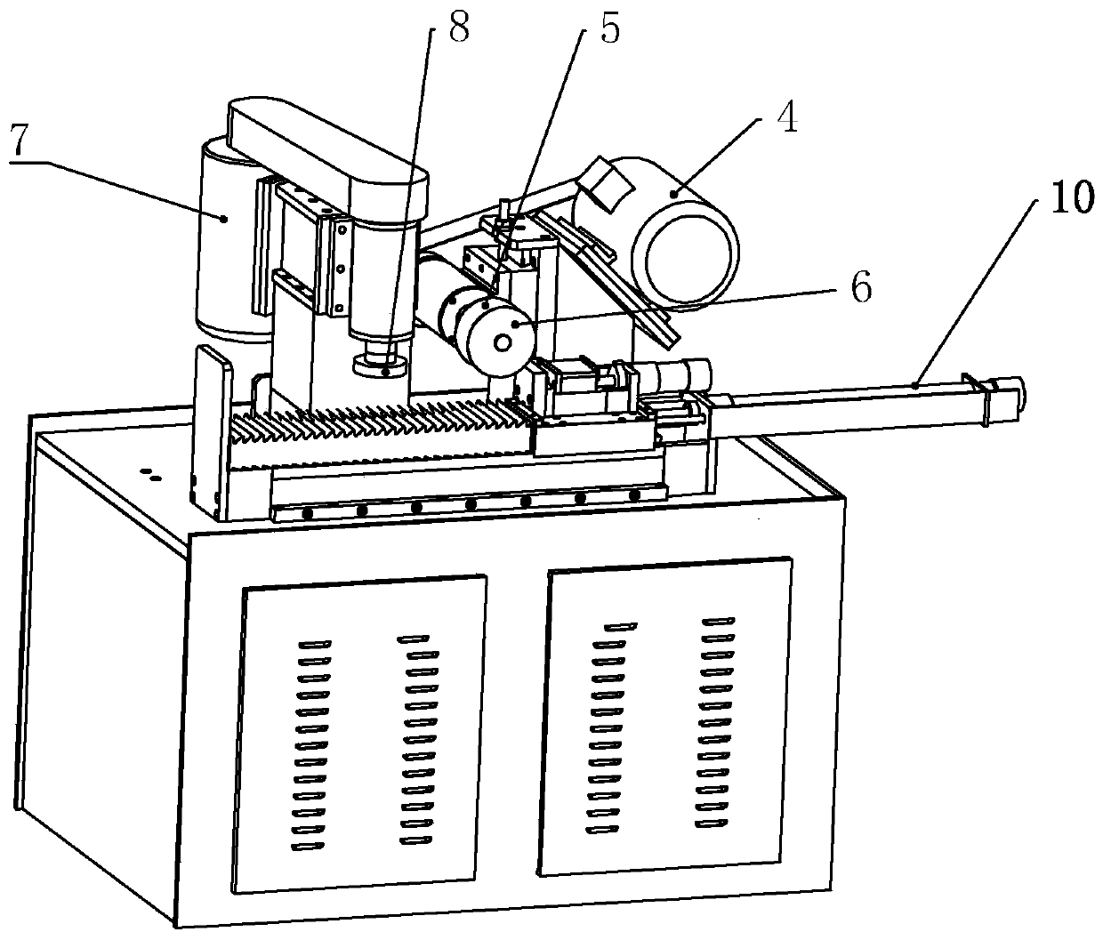 Hinge and cutting and grinding device for machining hinge