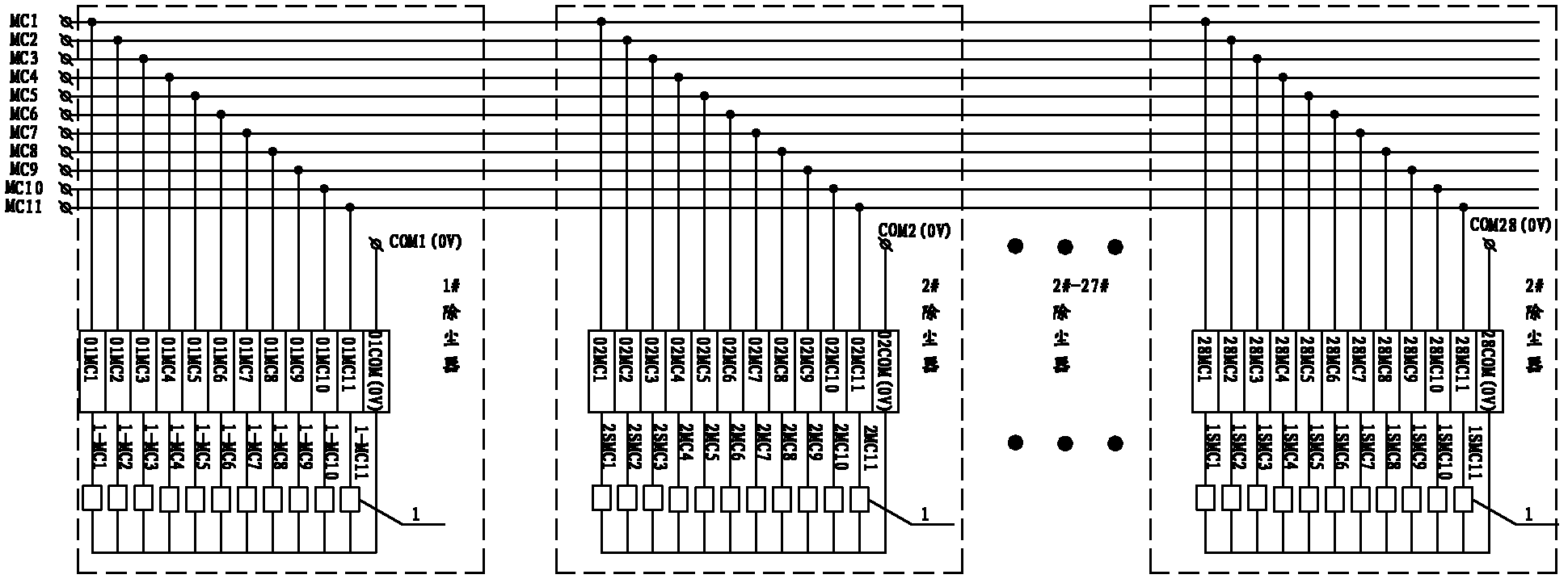 Pulsed blowing ash-removal control system of large-scale bag-type deduster, and control method therefor