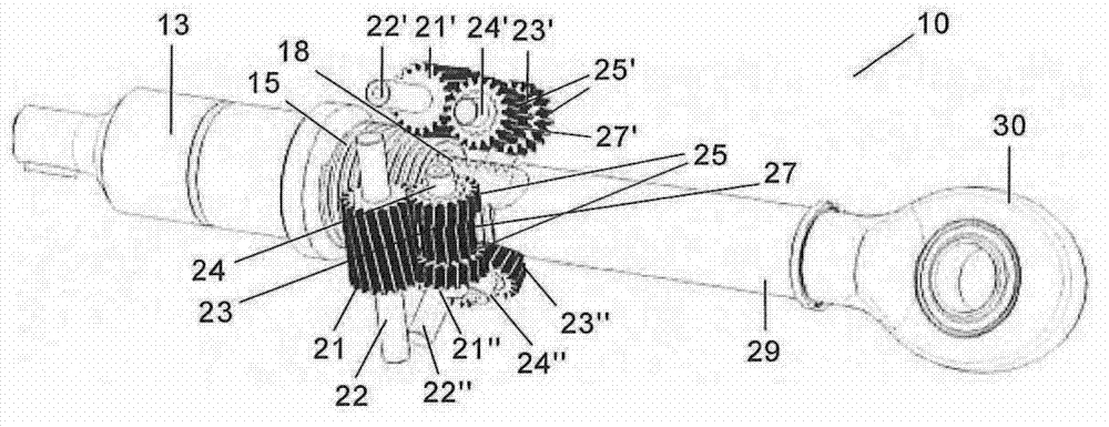 Linear actuator and aircraft component comprising same