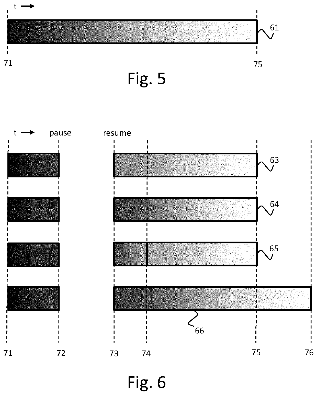 Resuming a dynamic light effect in dependence on an effect type and/or user preference