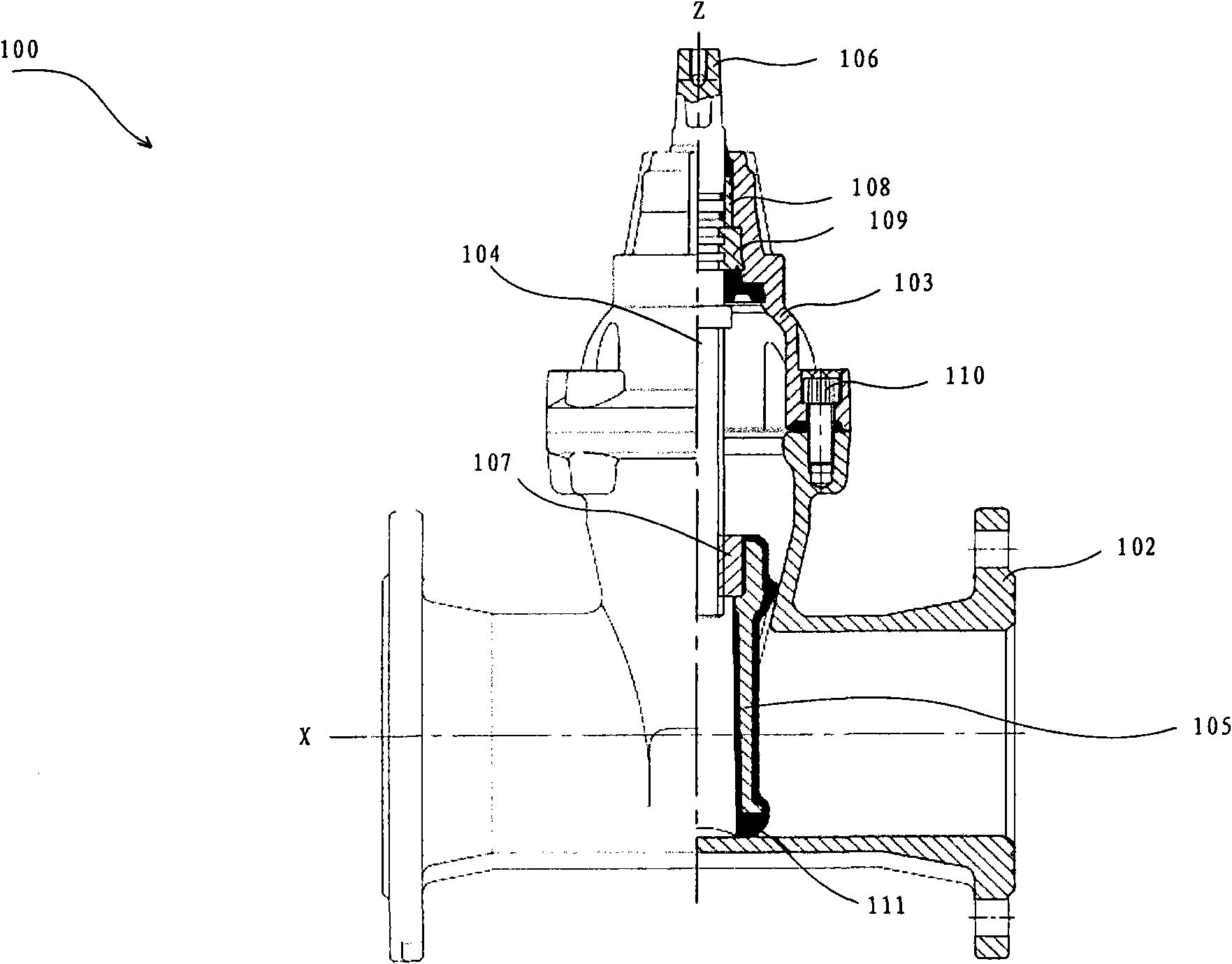 Non-rising stem gate valve