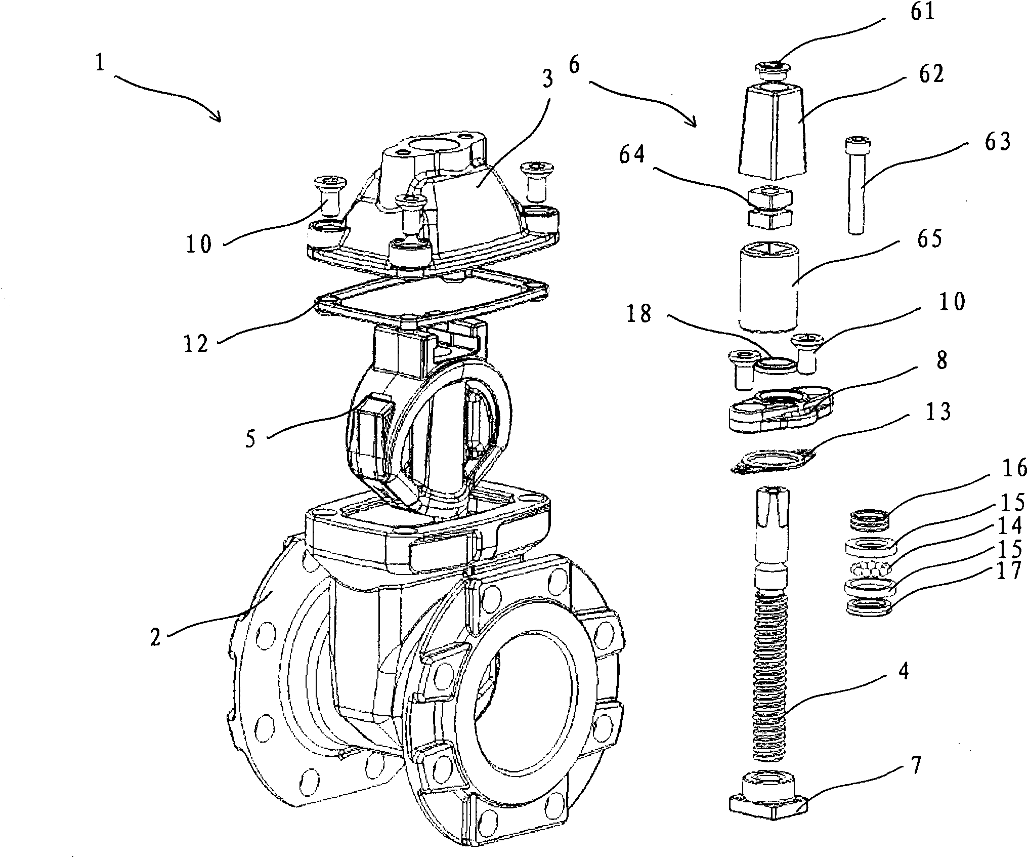 Non-rising stem gate valve