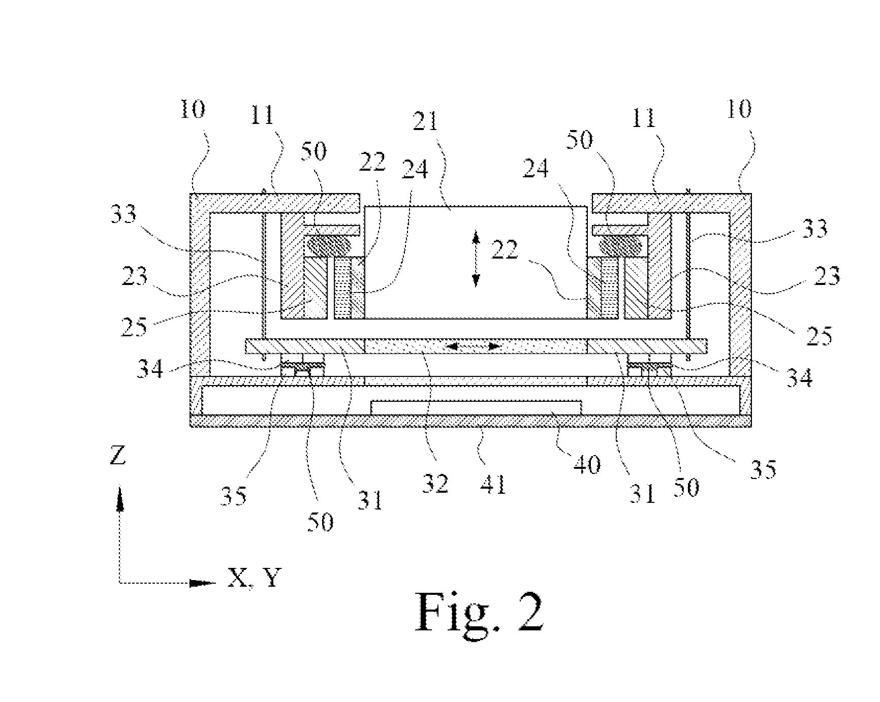 Method and structure for suppressing resonance in an Anti-shake lens focusing module