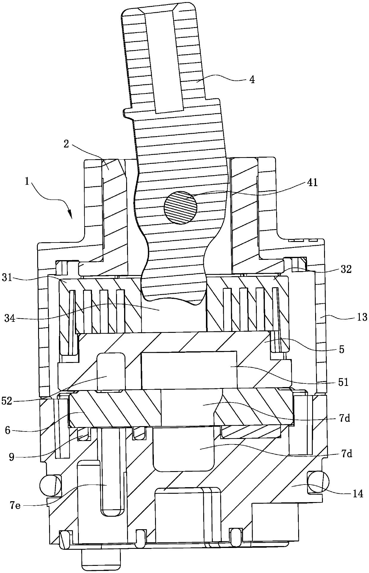 Valve core of two-water-way faucet