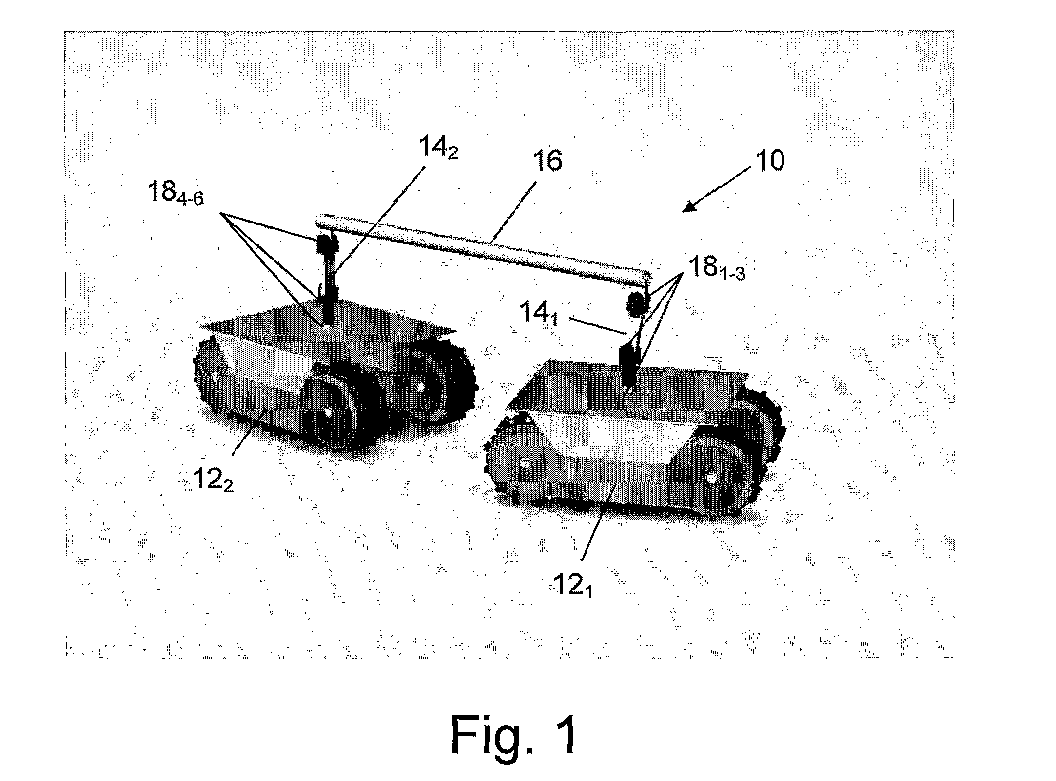 Dual tracked mobile robot for motion in rough terrain