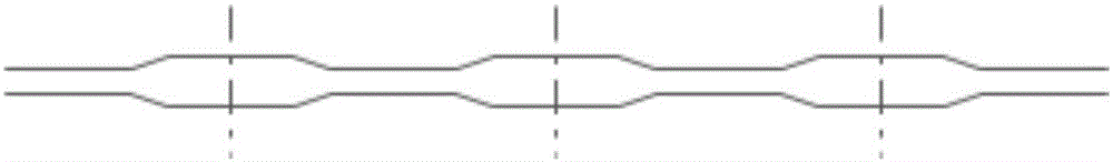 Continuous production method and line for variable-thickness profile