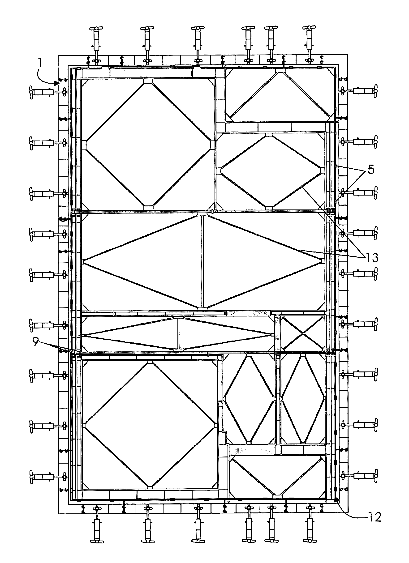 Refinement to the construction systems for structures in reinforced concrete or some other material of high-precision intergral modular forms