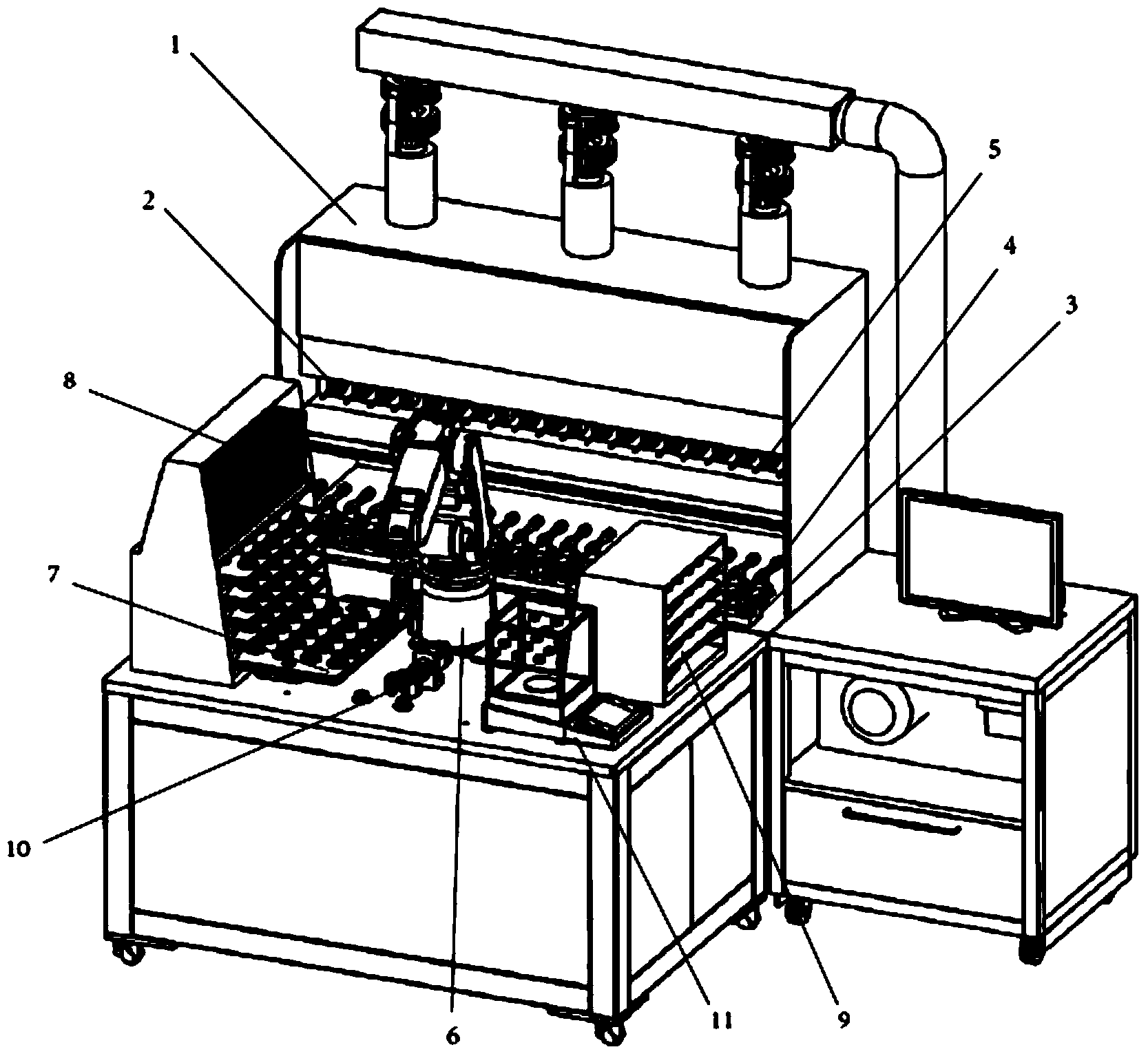 Automatic cigarette smoke analysis device