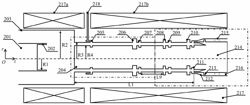 A Three-Axis Relativistic Klystron Amplifier Capable of Suppressing Non-rotationally Symmetrical Miscellaneous Modes