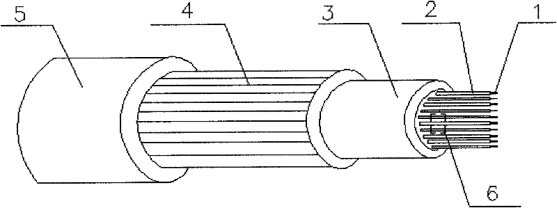 Multi-point temperature measuring cable-type sensor for coal bed