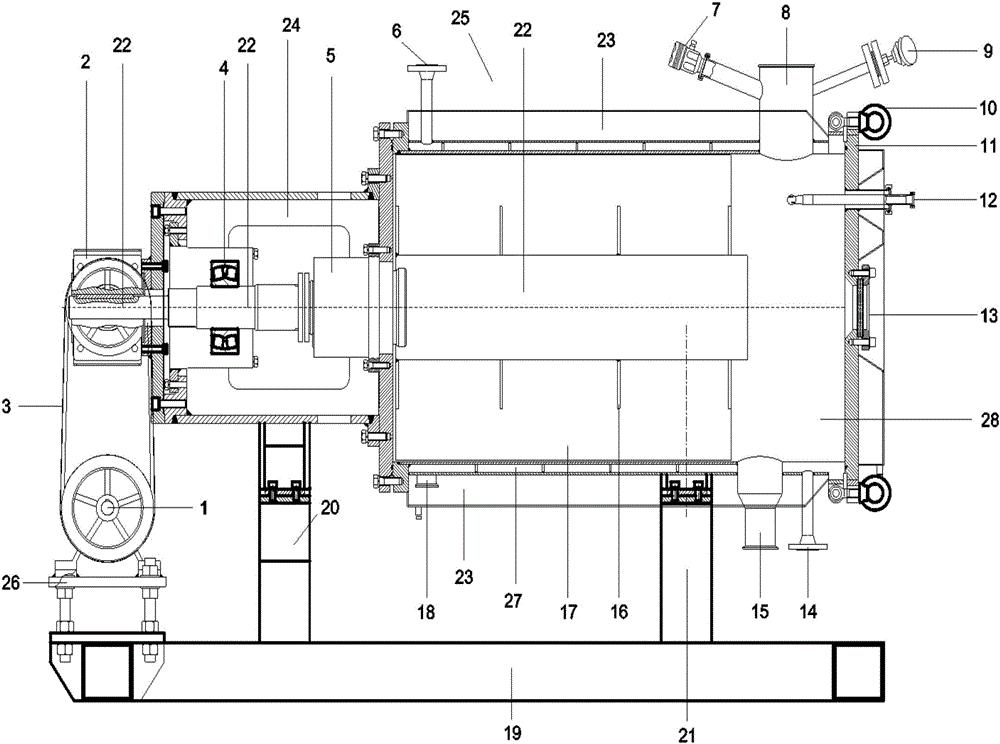 Horizontal film evaporator