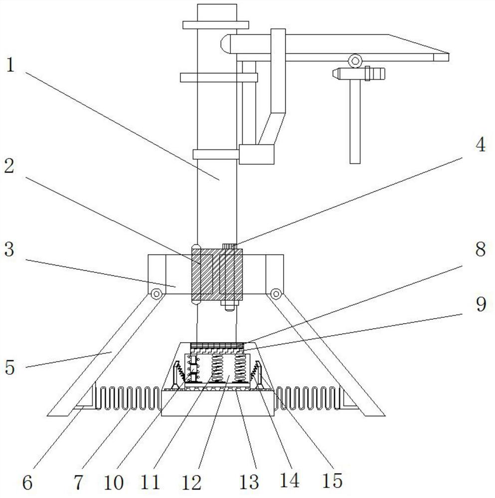 A crane base with a stable buffer structure