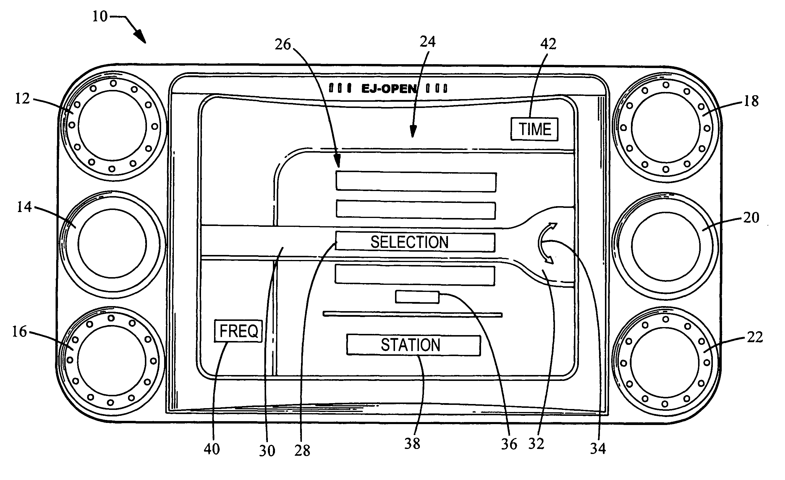 Radio human-machine interface using knobs and menu picks