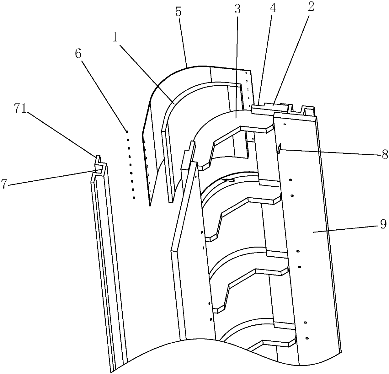 Round corner trimming technology through column wrapping by using PVC pipe