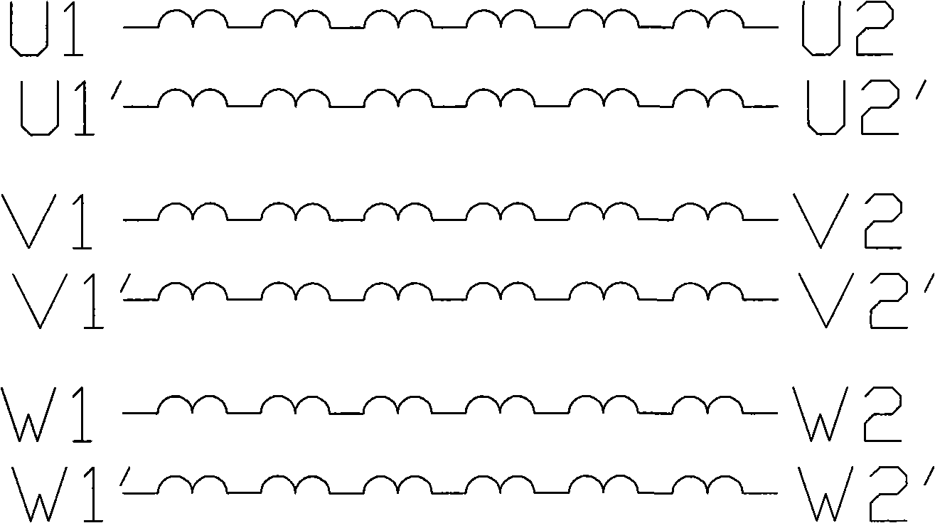 Winding of electrical machine with switch-over mechanism