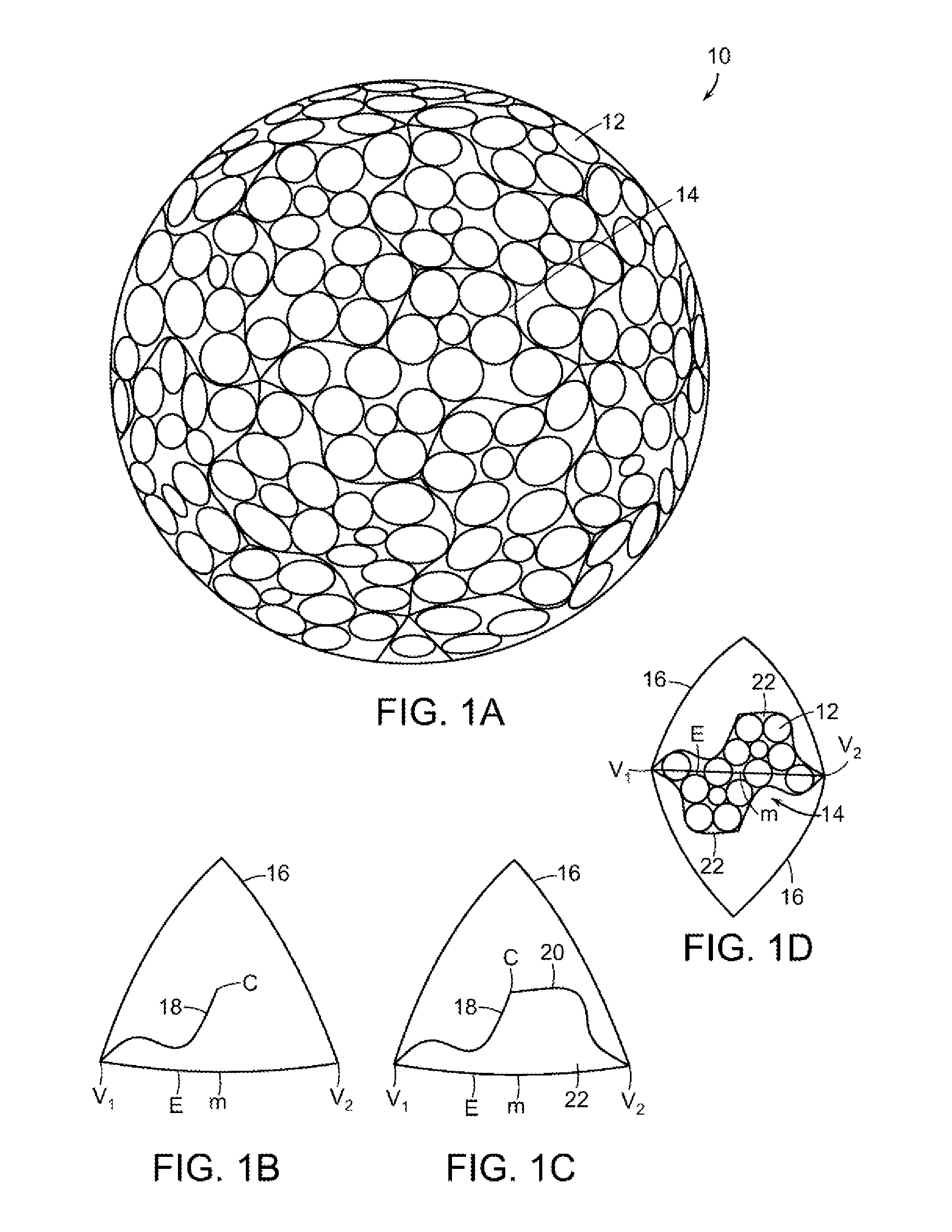 Dimple patterns for golf balls