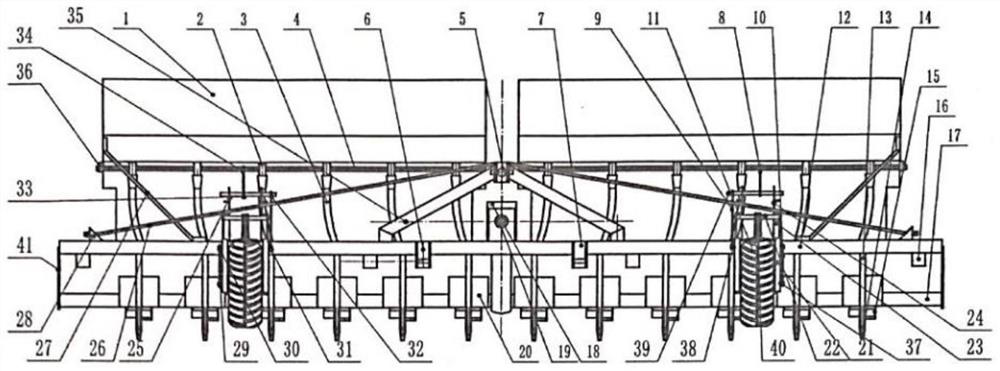 Beet strip tilling and deep fertilization all-in-one machine