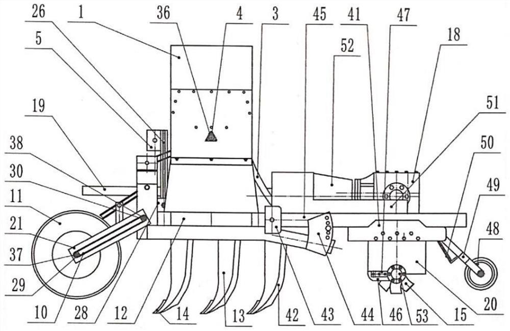 Beet strip tilling and deep fertilization all-in-one machine