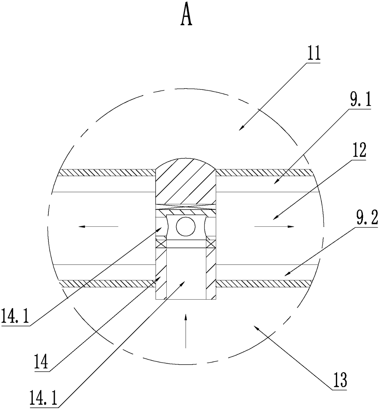 Treatment device for neodymium-iron-boron ultrafine powder waste material