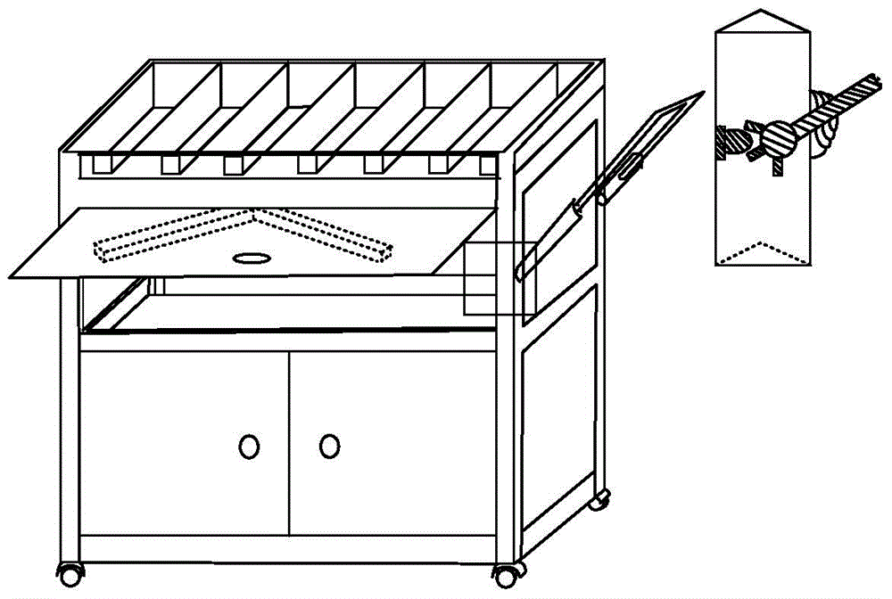 Tooling trolley with adjustable handle