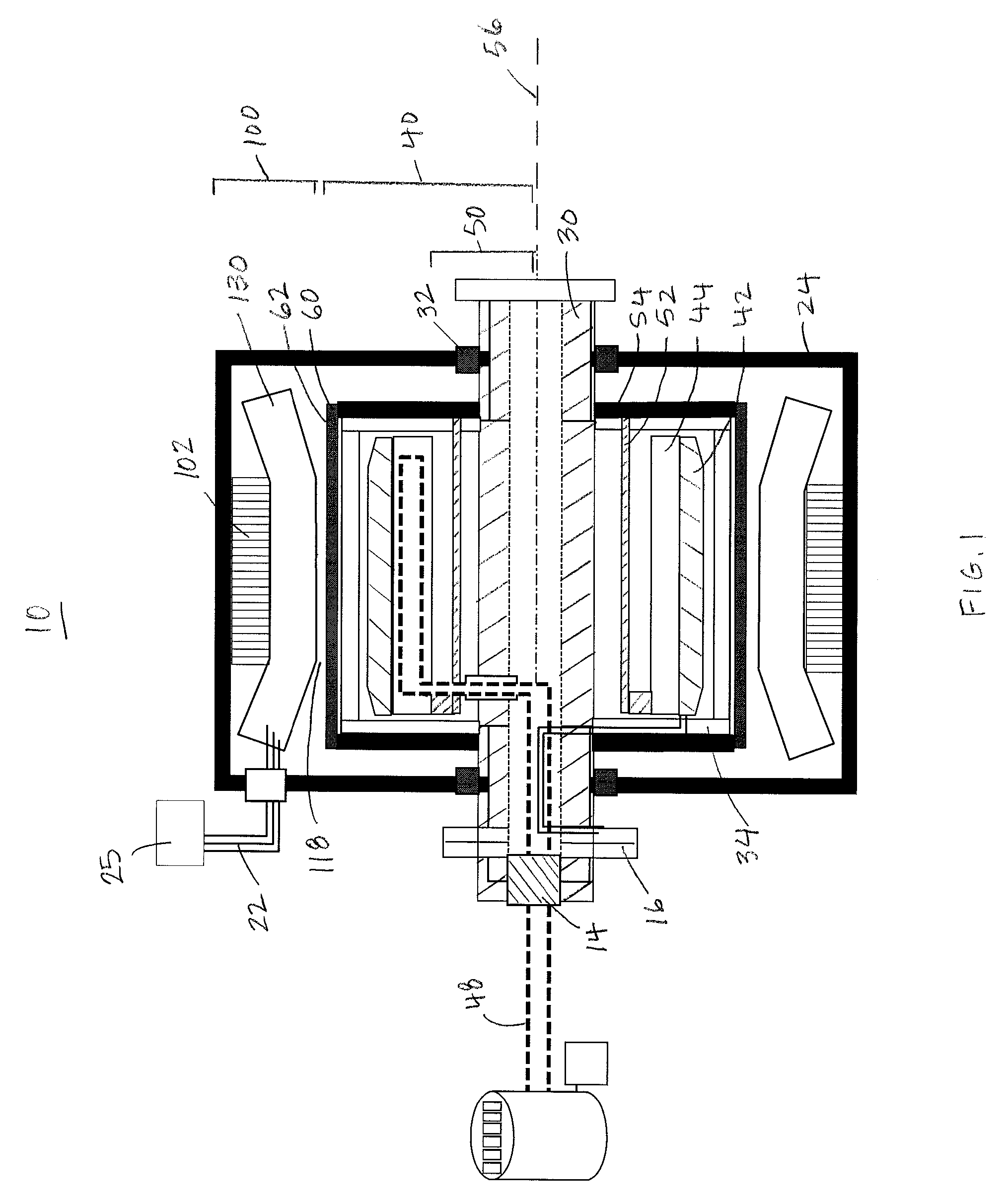 Generator with ferromagnetic teeth