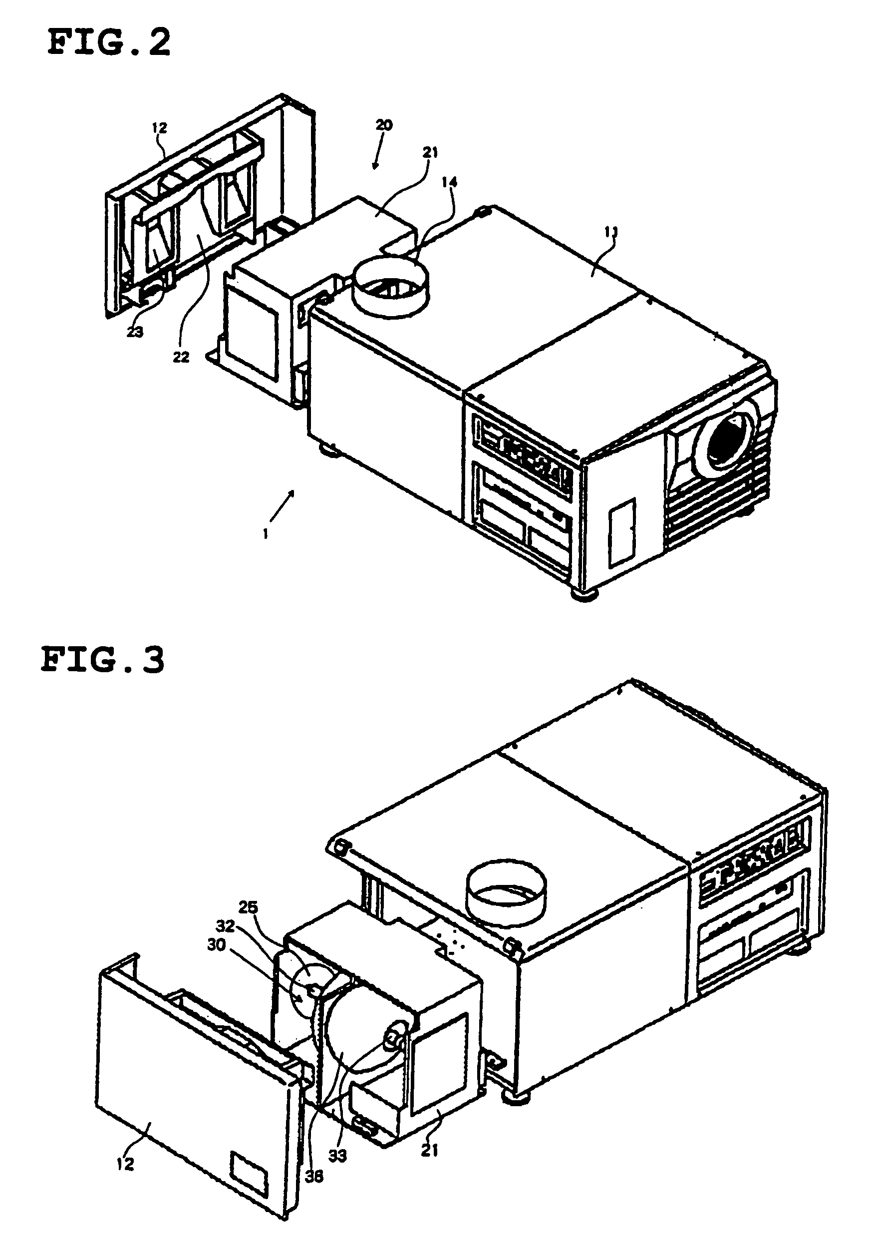 Structure for cooling a lamp for a projection display apparatus having an integrated exhaust duct