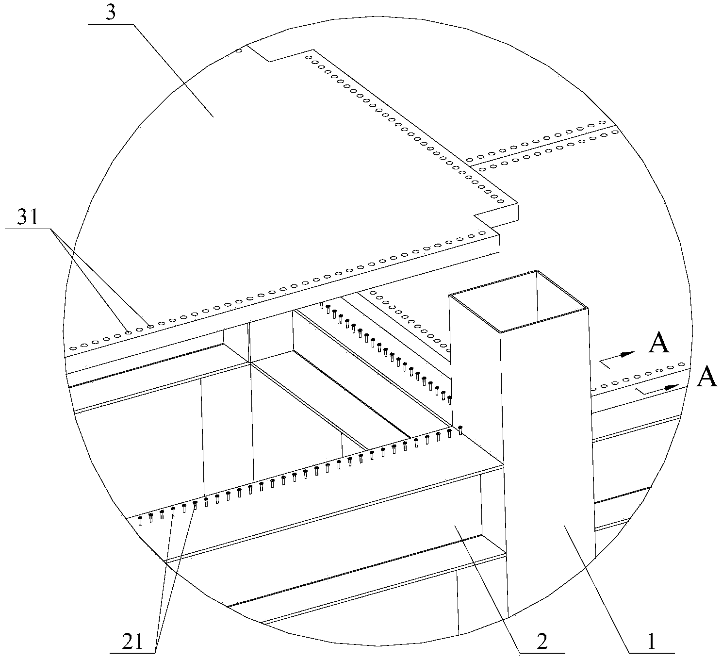 Module floor slab assembling structure for building and process method