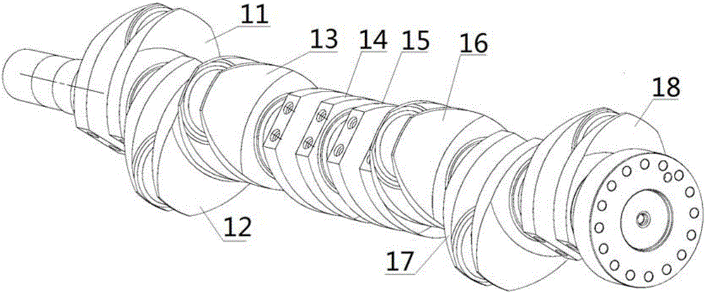 Crankshaft structure of straight-eight engine