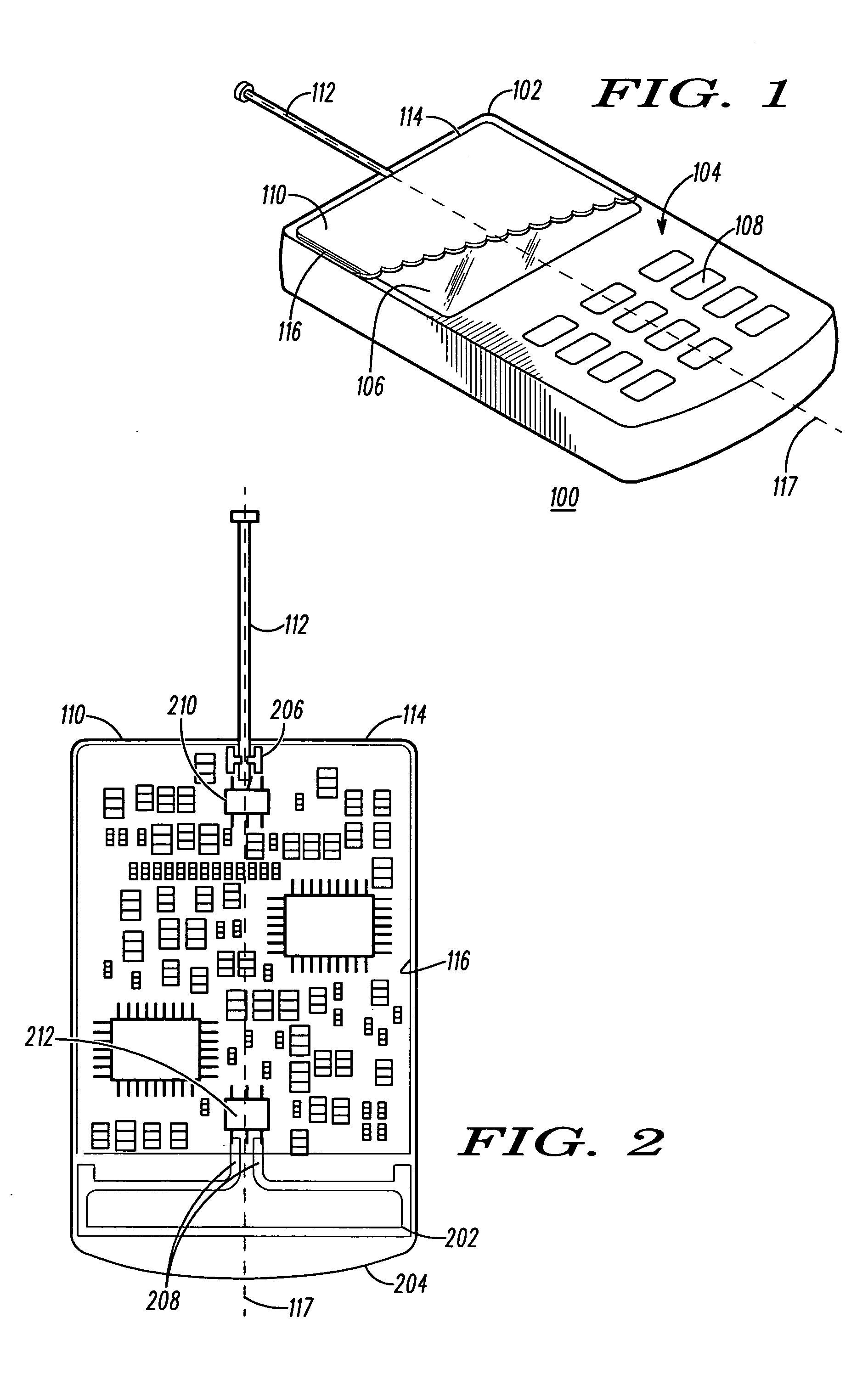 Multi-antenna handheld wireless communication device