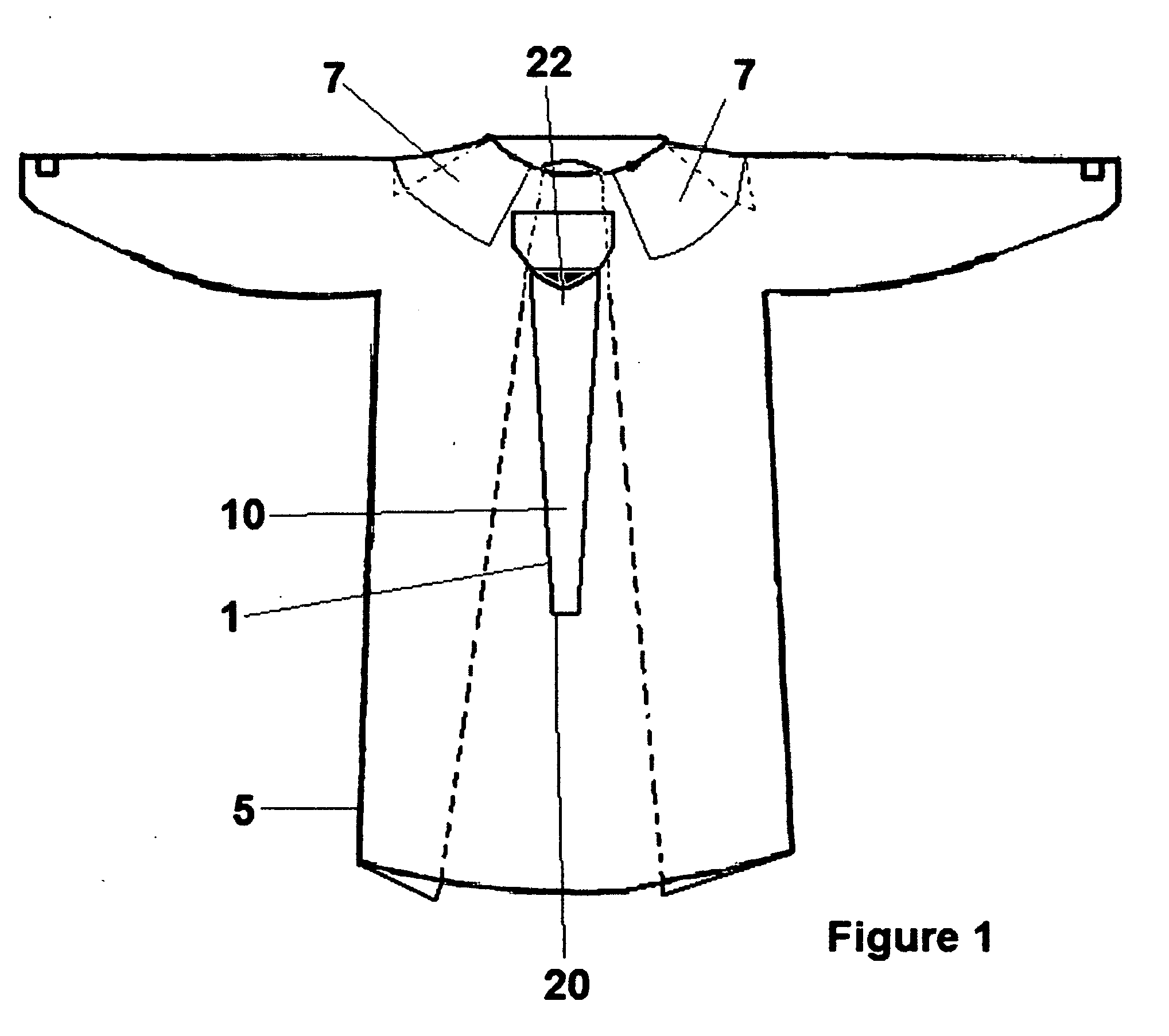 Disposable hospital gown with stethoscope protector/cover