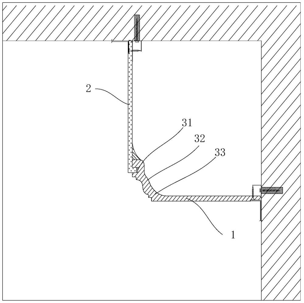 Indoor suspended ceiling structure