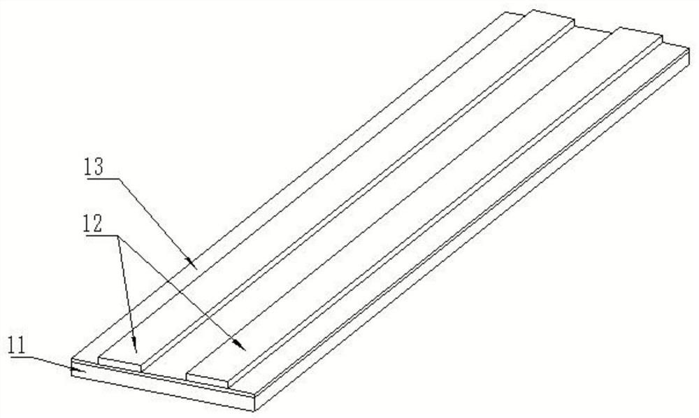 Current-conducting plate with electricity taken from bottom, track lamp and production method of current-conducting plate