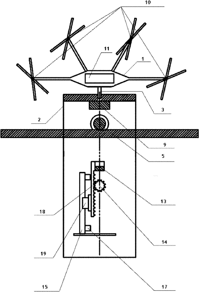 Multi-rotor-wing automatic positioning detector used for transmission line